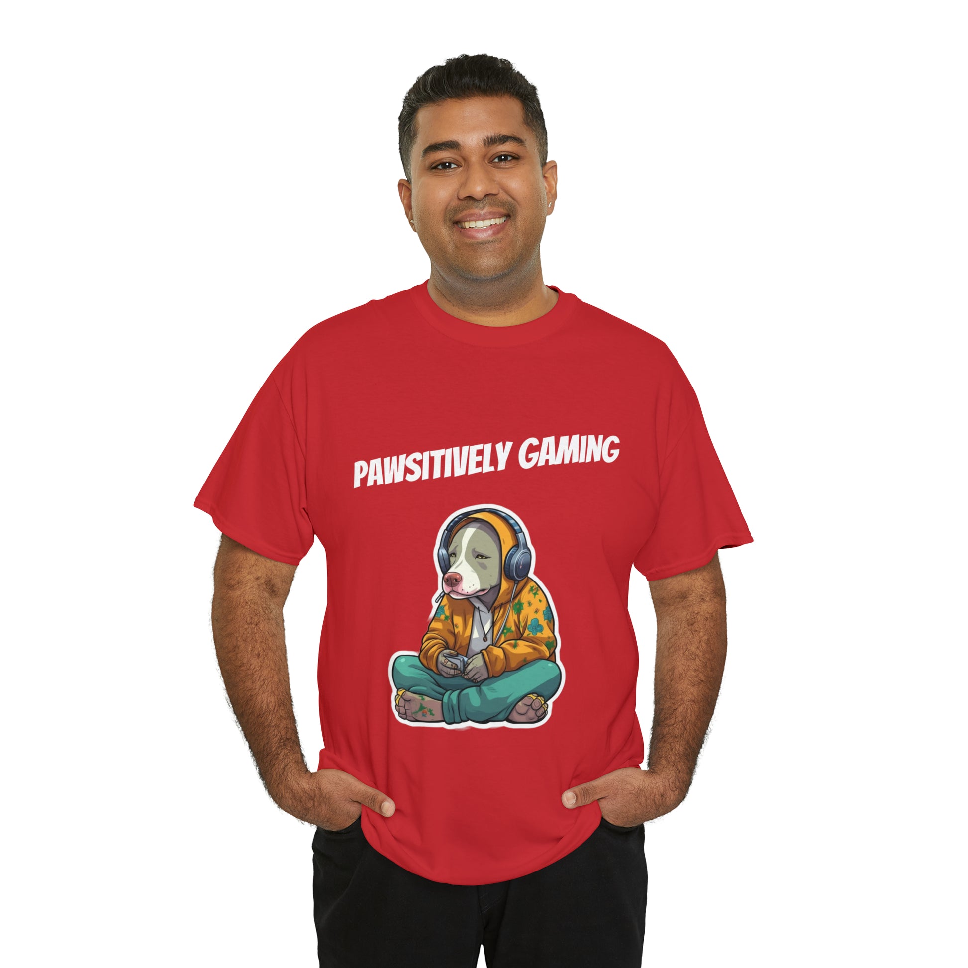 "Pawsitively Gaming" T-Shirt Pitbull - Laser League Crafts