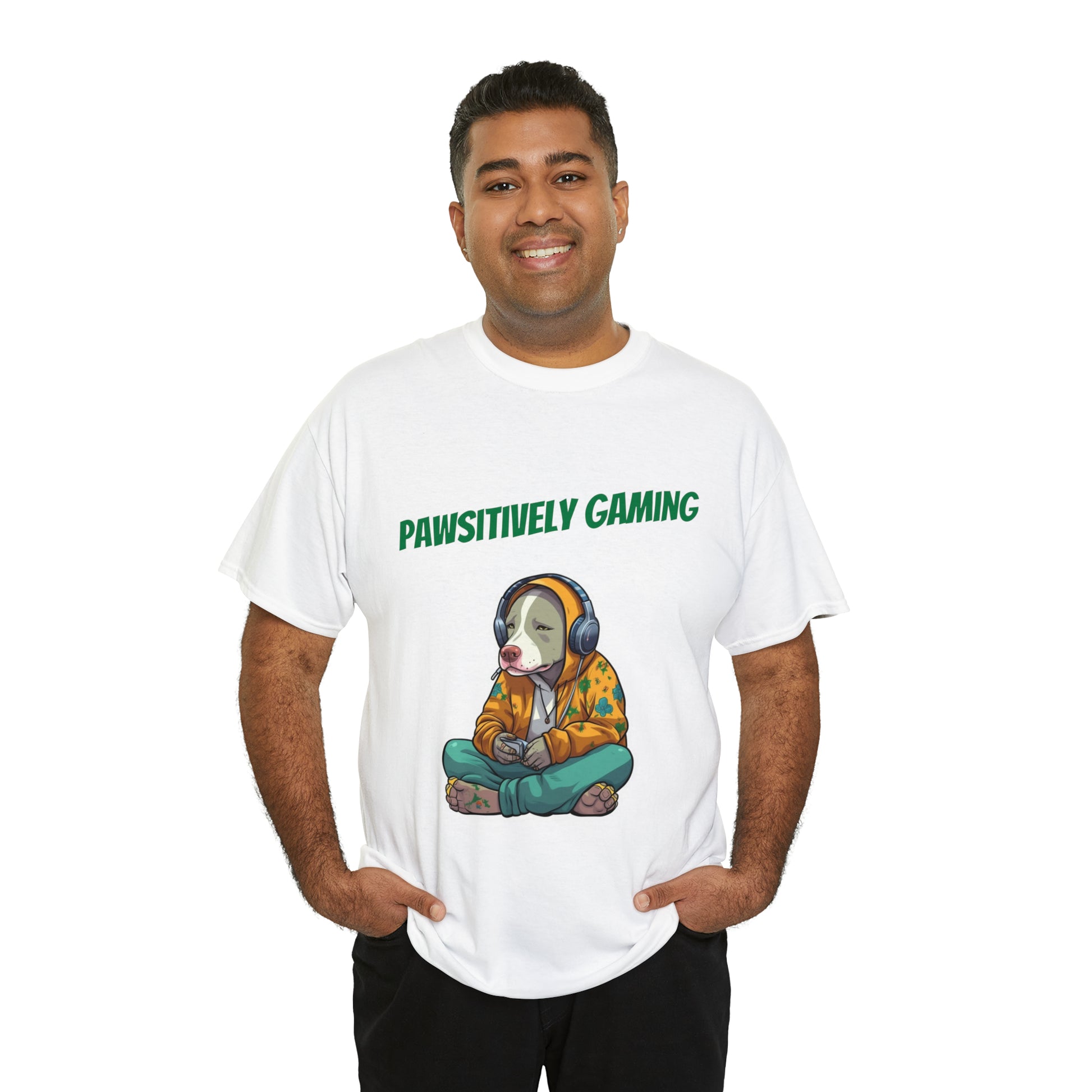 "Pawsitively Gaming" T-Shirt Pitbull - Laser League Crafts