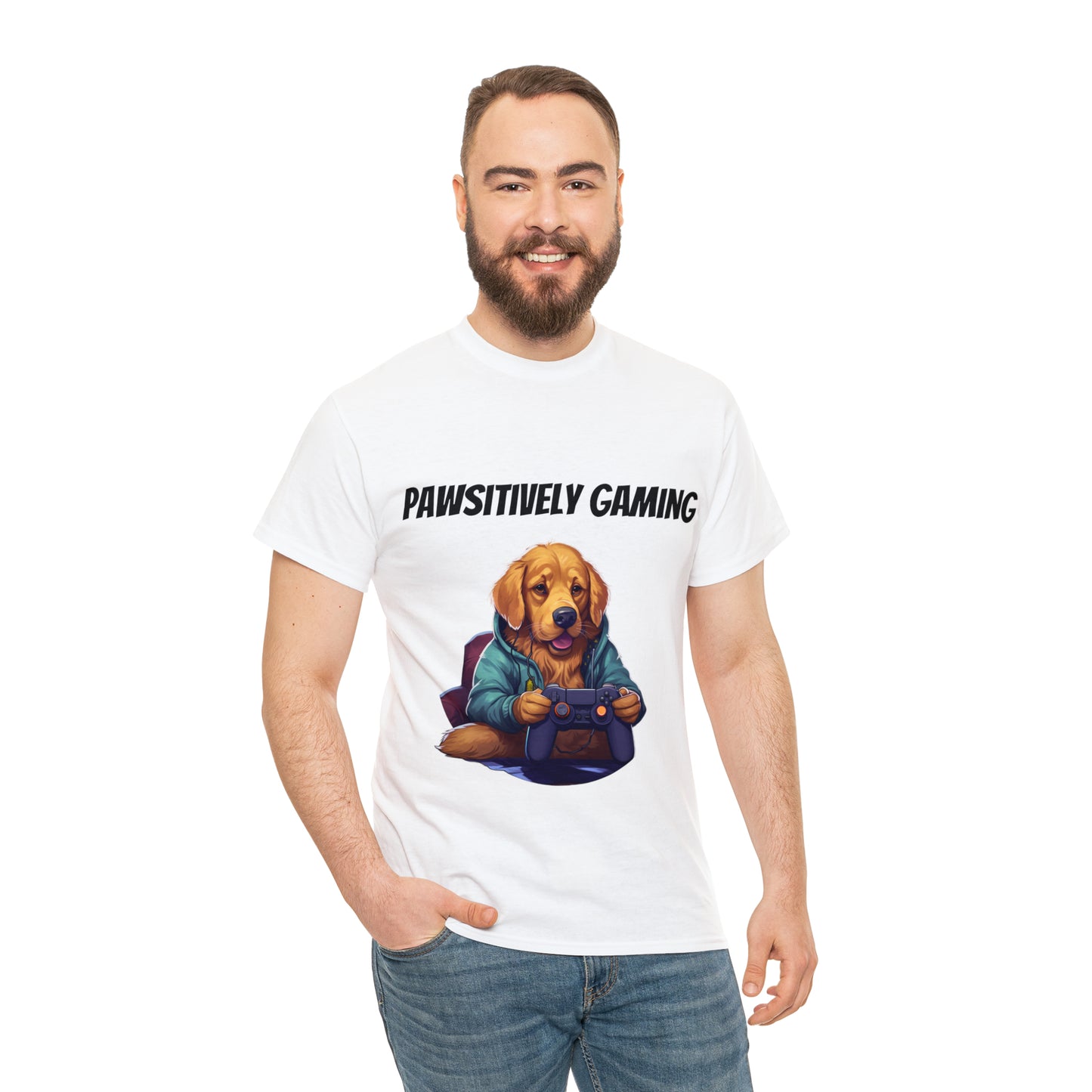 Pawsitively Gaming - T-Shirt Golden Retriver - Laser League Crafts