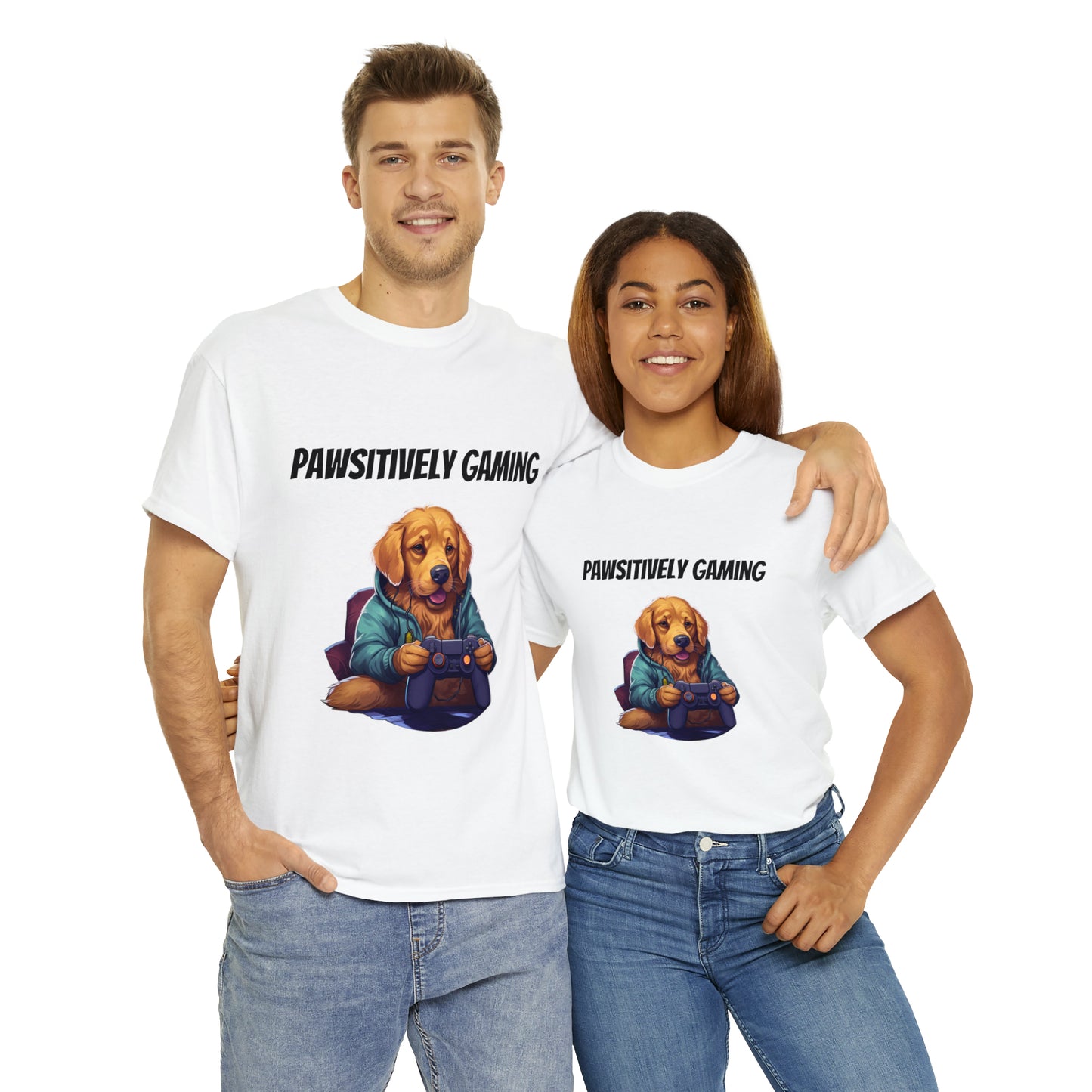 Pawsitively Gaming - T-Shirt Golden Retriver - Laser League Crafts