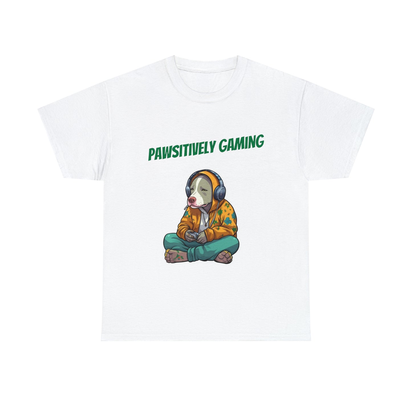 "Pawsitively Gaming" T-Shirt Pitbull - Laser League Crafts