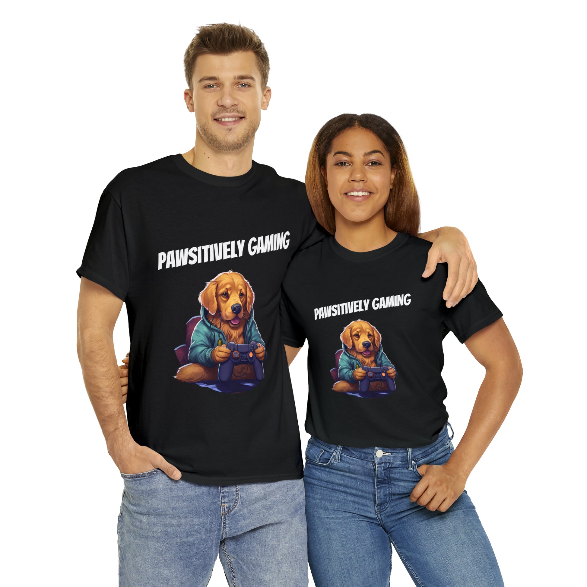 Pawsitively Gaming - T-Shirt Golden Retriver - Laser League Crafts