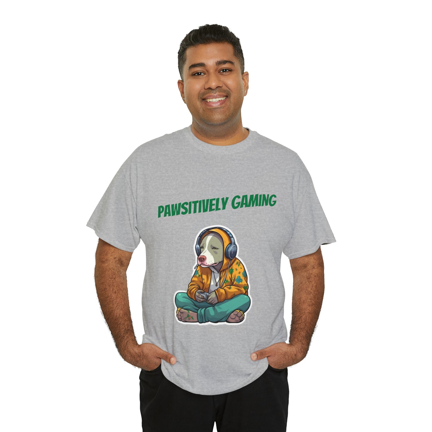 "Pawsitively Gaming" T-Shirt Pitbull - Laser League Crafts