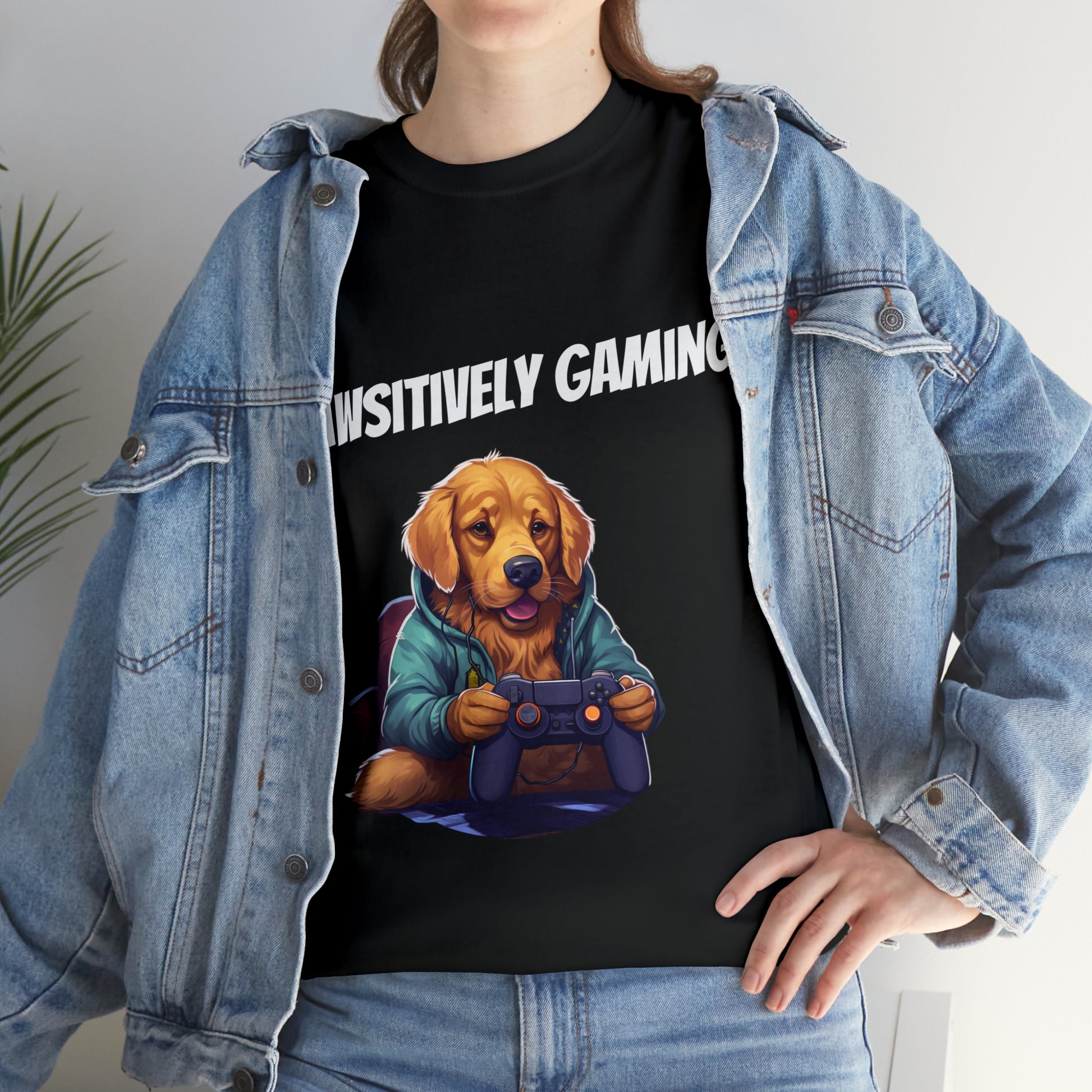 Pawsitively Gaming - T-Shirt Golden Retriver - Laser League Crafts