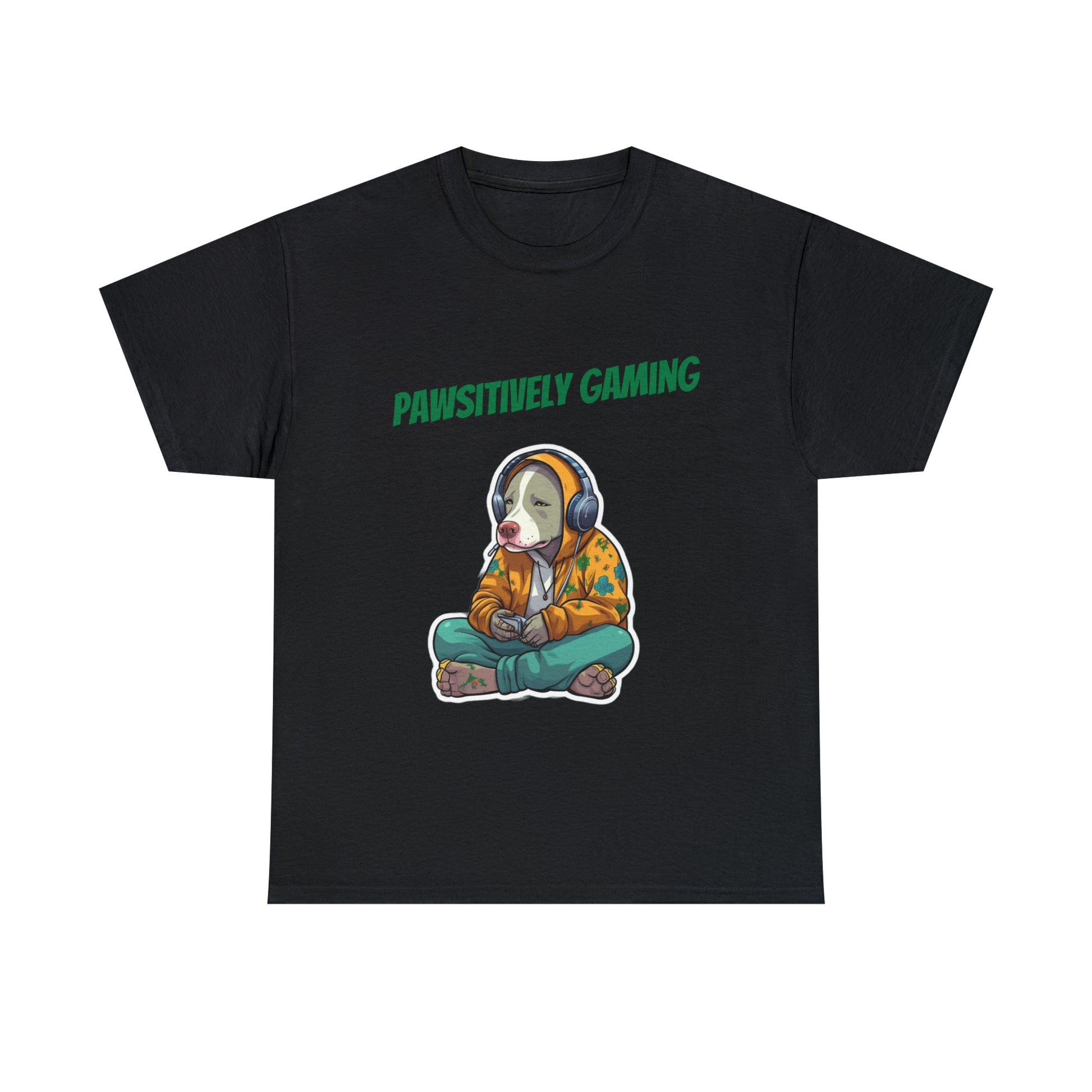 "Pawsitively Gaming" T-Shirt Pitbull - Laser League Crafts