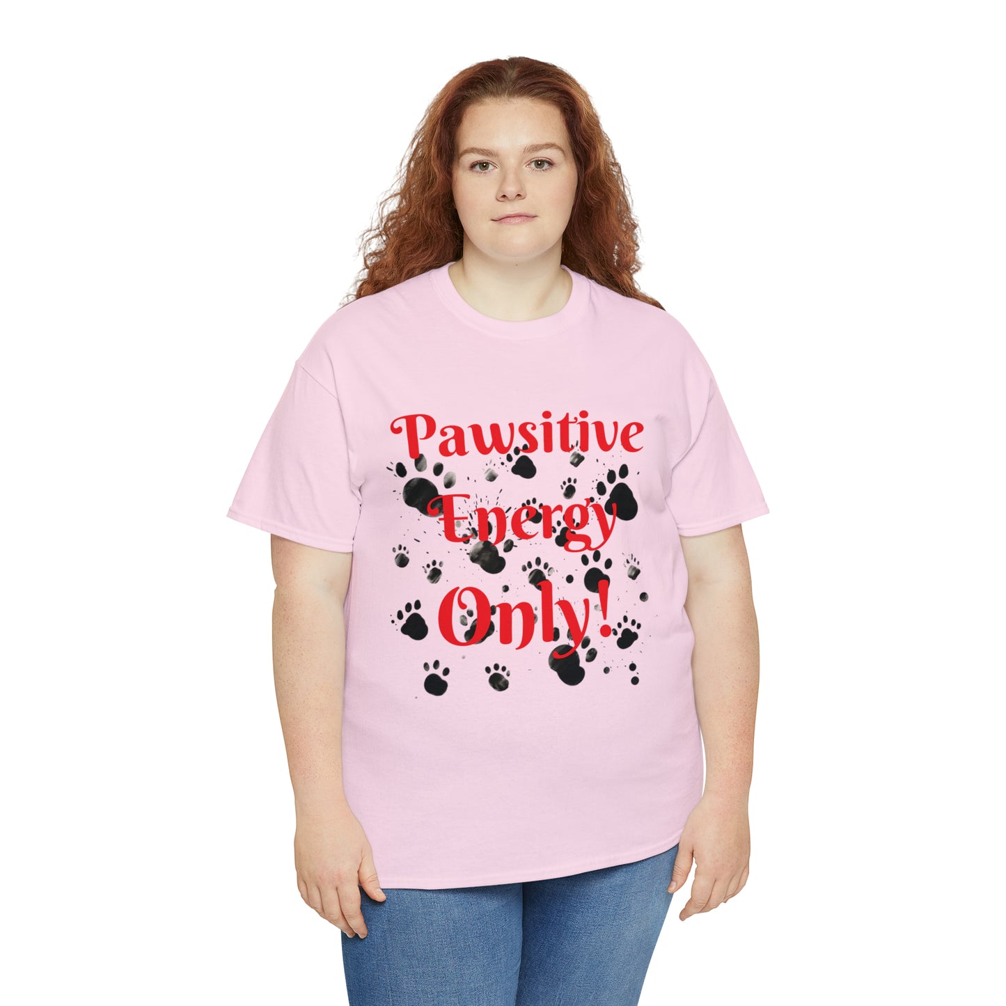 Pawsitive Energy Only" Owner T-Shirt: Spread the Joy, Love, and Pawsitivity - Laser League Crafts