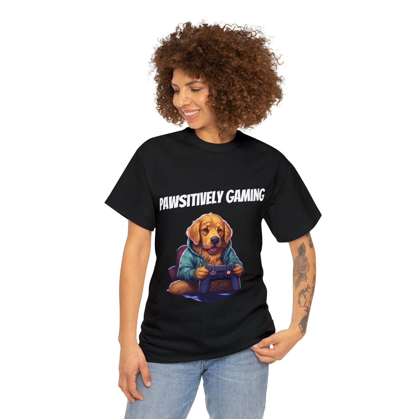 Pawsitively Gaming - T-Shirt Golden Retriver - Laser League Crafts