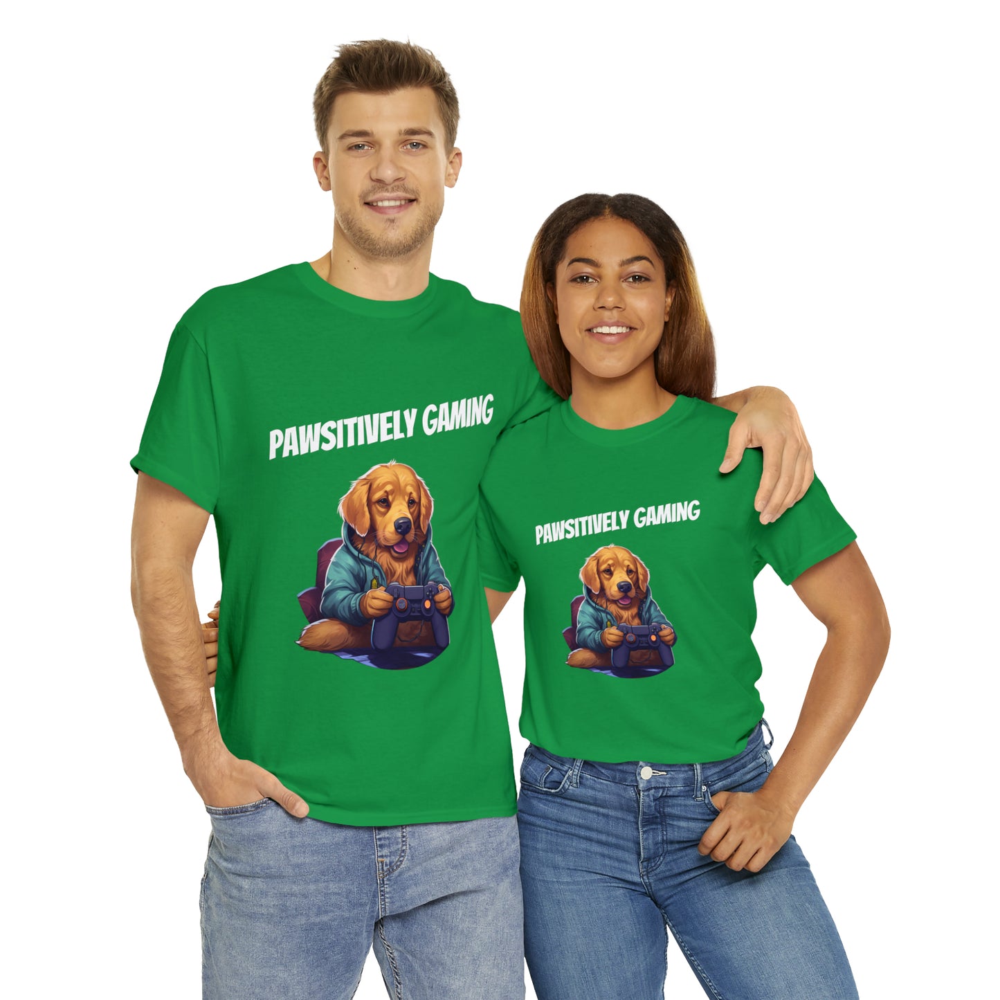 Pawsitively Gaming - T-Shirt Golden Retriver - Laser League Crafts