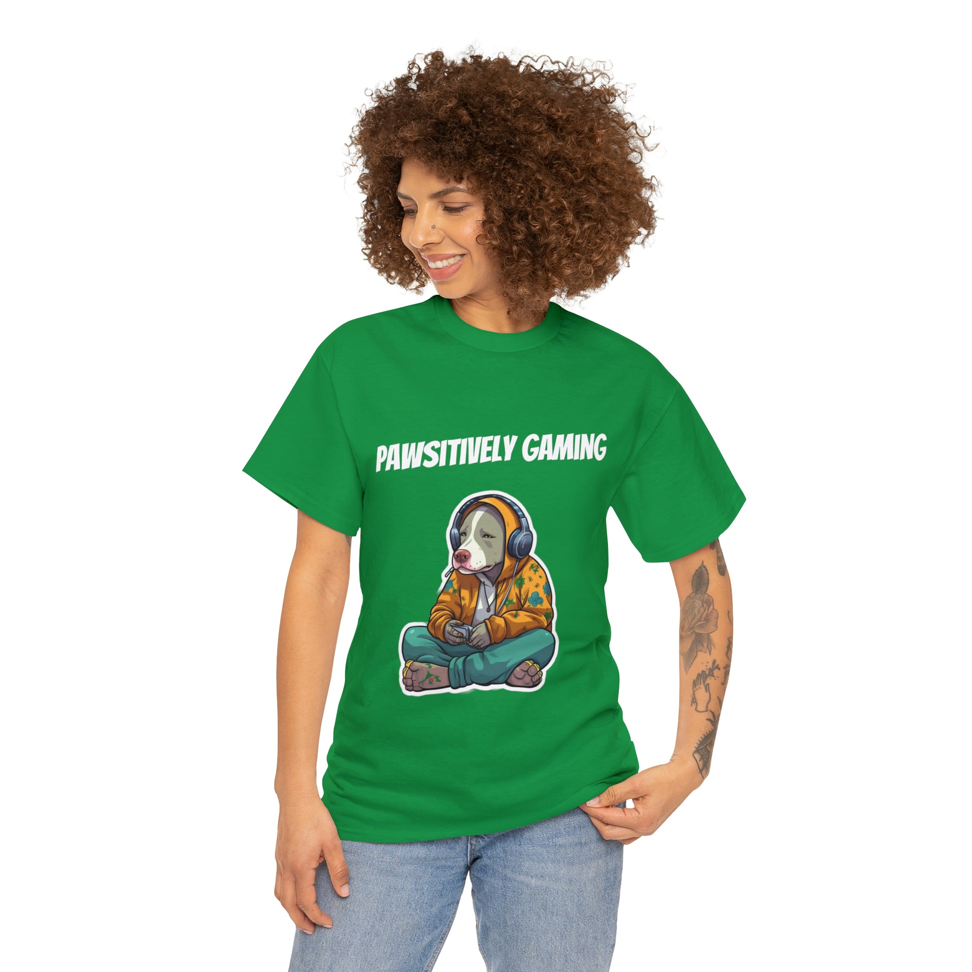 "Pawsitively Gaming" T-Shirt Pitbull - Laser League Crafts