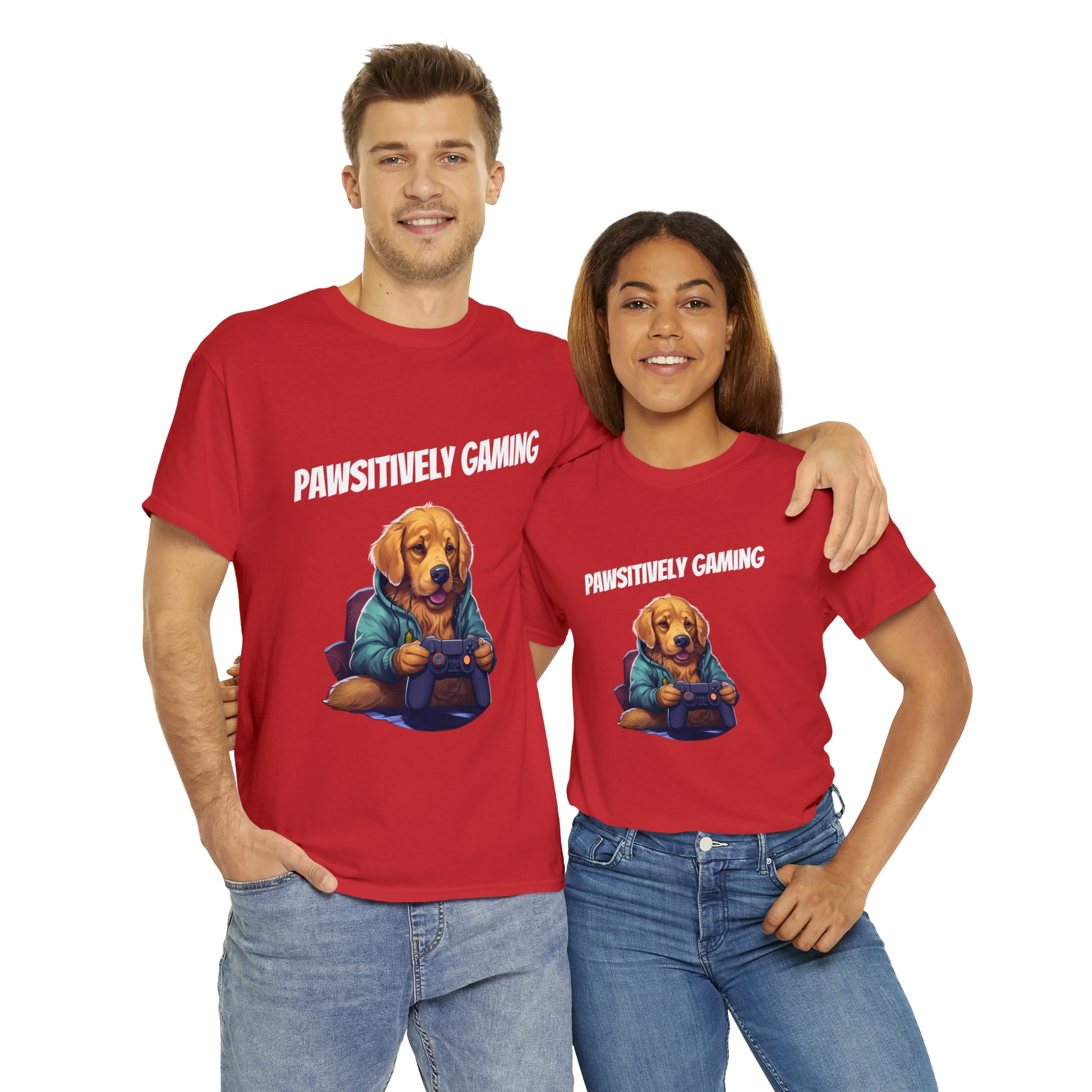 Pawsitively Gaming - T-Shirt Golden Retriver - Laser League Crafts