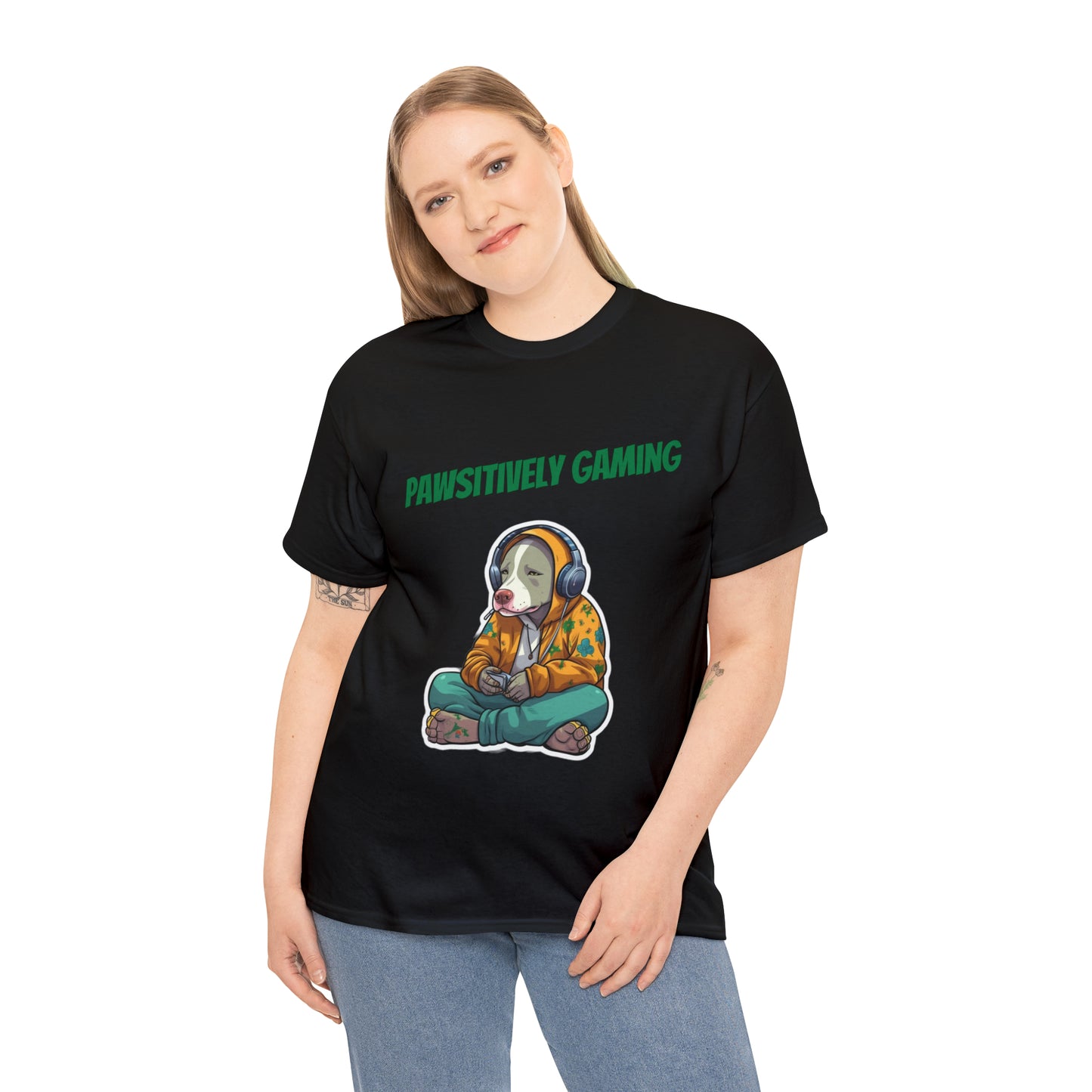 "Pawsitively Gaming" T-Shirt Pitbull - Laser League Crafts